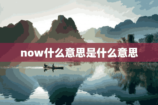 now什么意思是什么意思(now什么意思是什么意思啊)